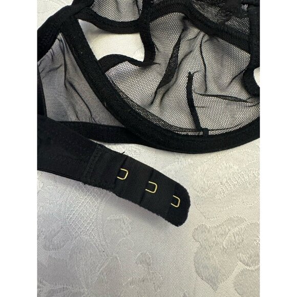 Bluebella 30DD/E Bra Black Sheer Underwire Cut Outs Sexy Boudoir Lingerie - Picture 9 of 9